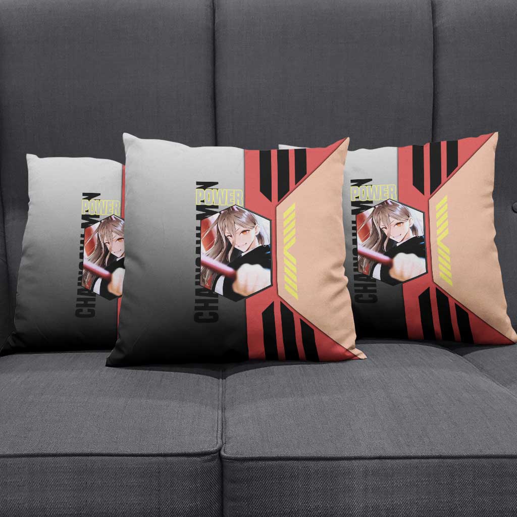 Power from Chainsaw Man Pillow Cover with Cat in Hand and Stylish Pose Design - The Mazicc