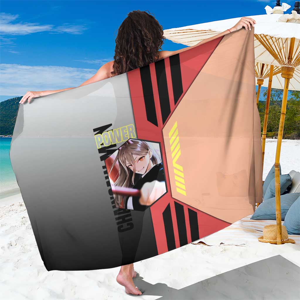 Power from Chainsaw Man Sarong with Cat in Hand and Stylish Pose Design - The Mazicc