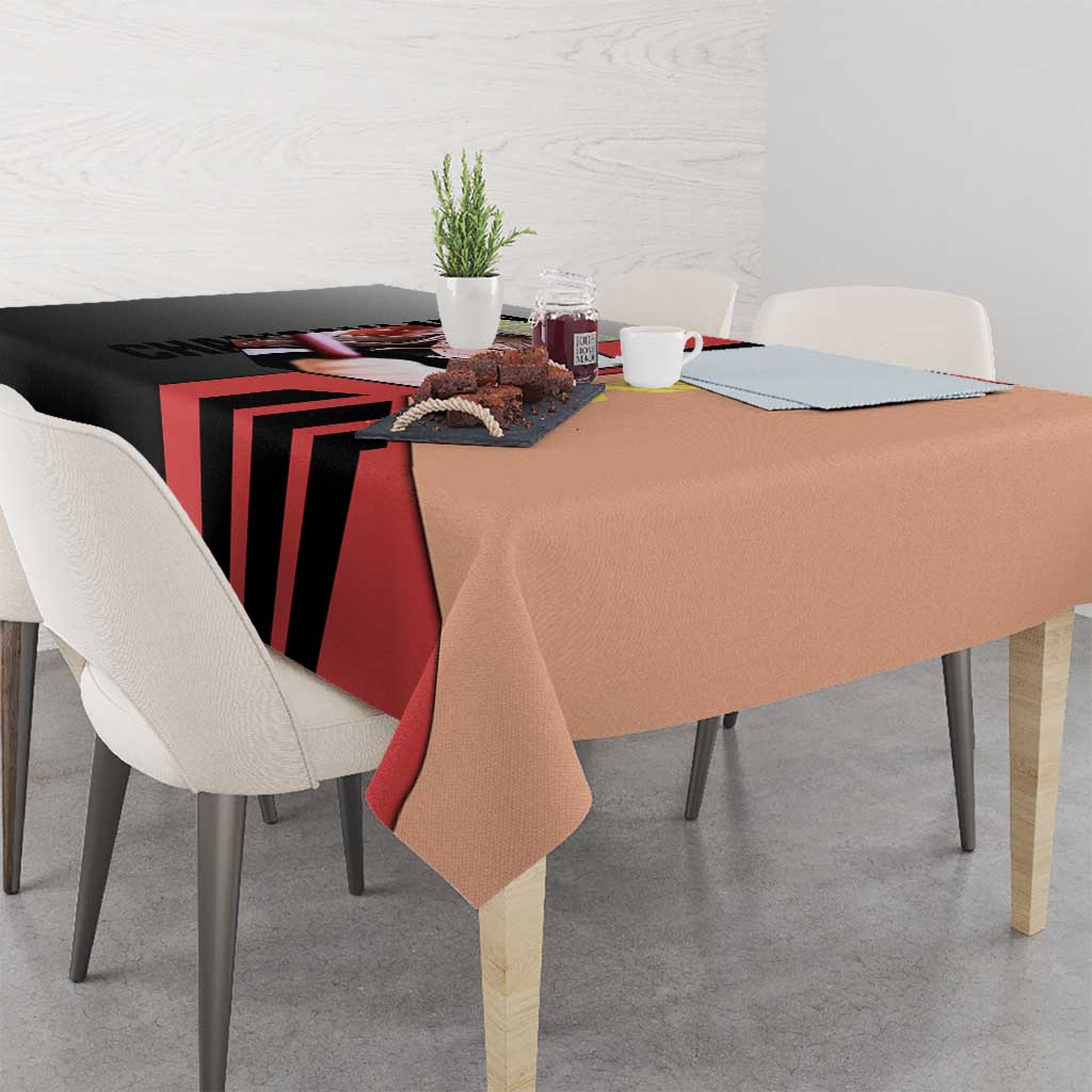 Power from Chainsaw Man Tablecloth with Cat in Hand and Stylish Pose Design - The Mazicc