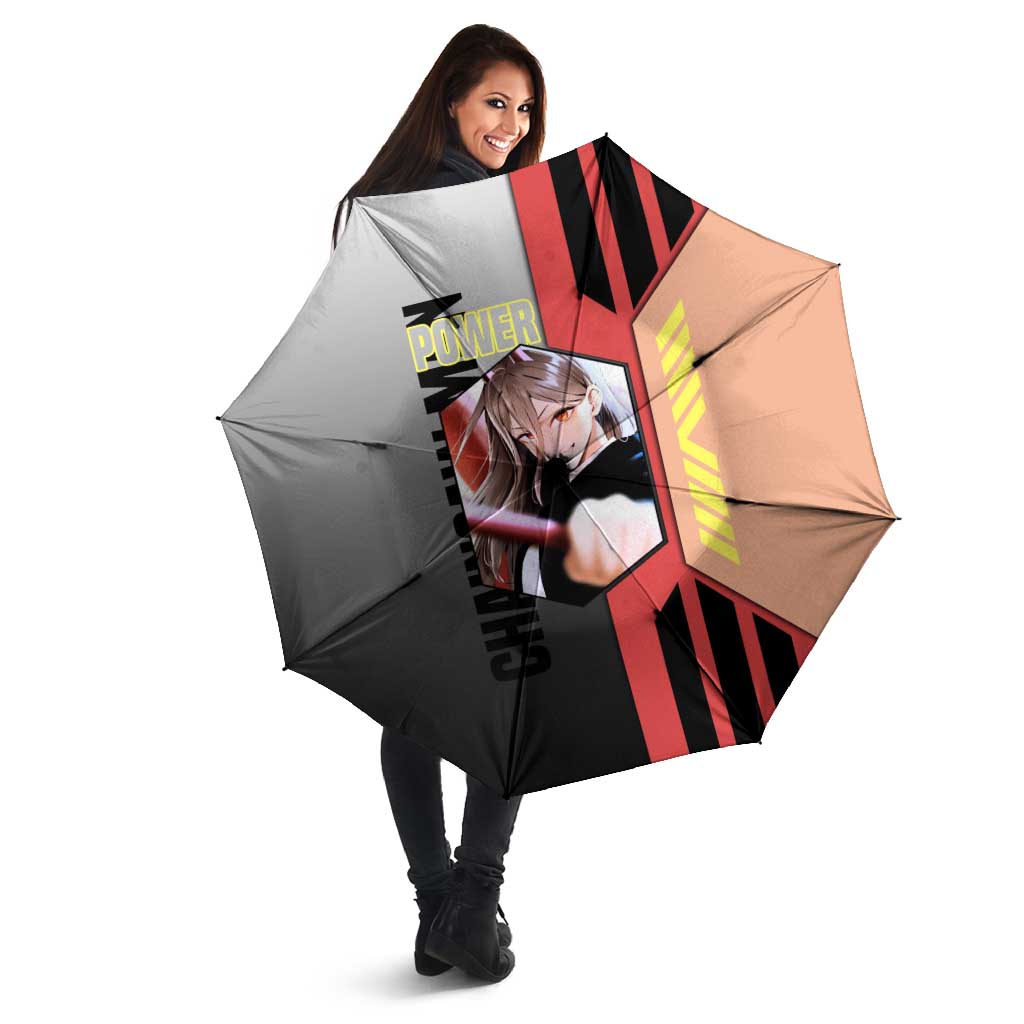 Power from Chainsaw Man Umbrella with Cat in Hand and Stylish Pose Design - The Mazicc