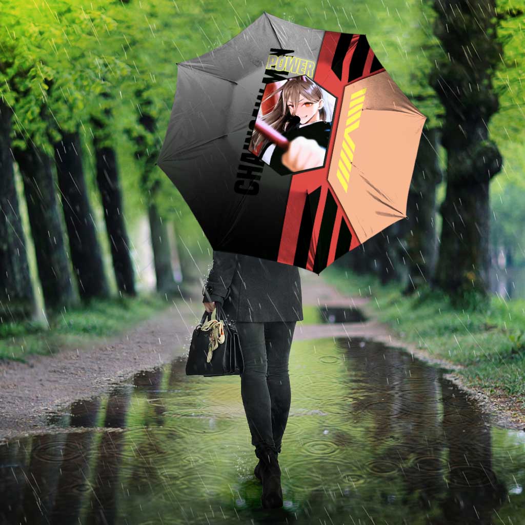 Power from Chainsaw Man Umbrella with Cat in Hand and Stylish Pose Design - The Mazicc