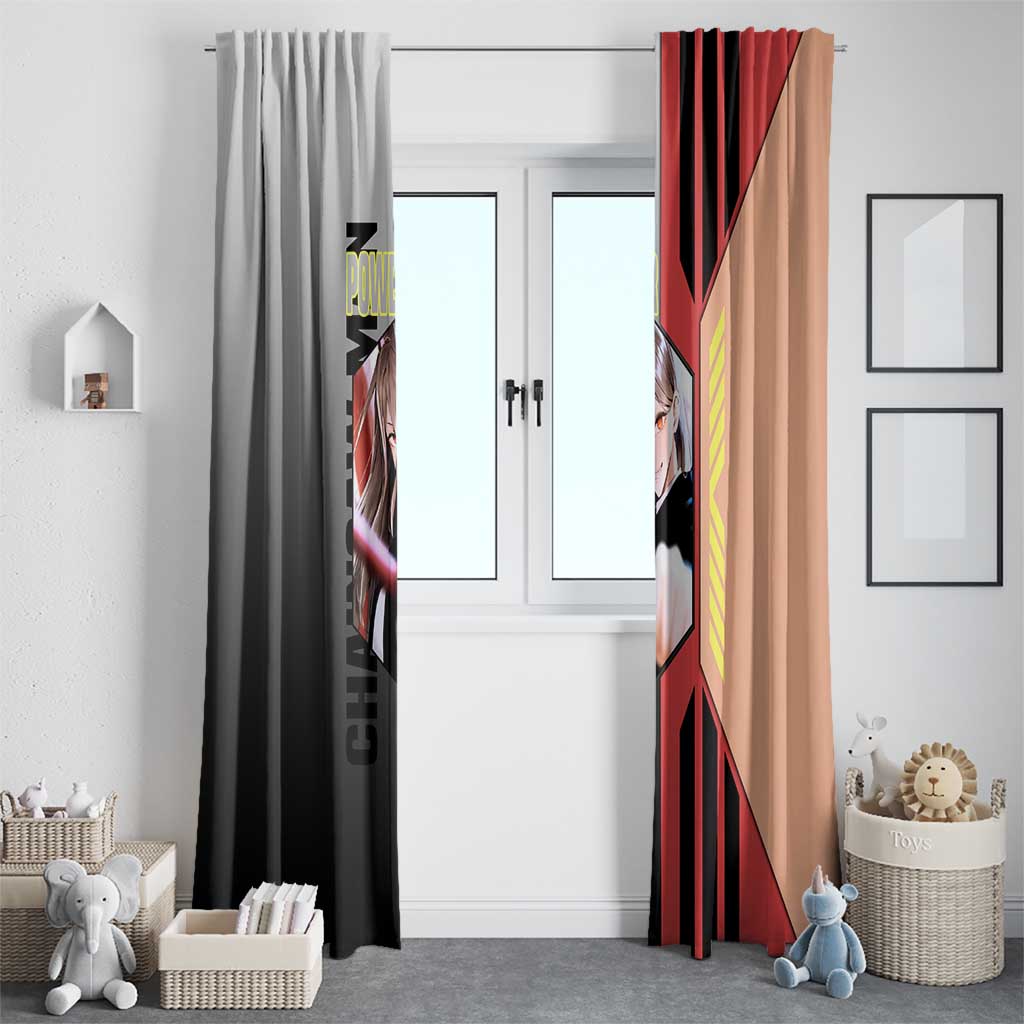 Power from Chainsaw Man Window Curtain with Cat in Hand and Stylish Pose Design - The Mazicc