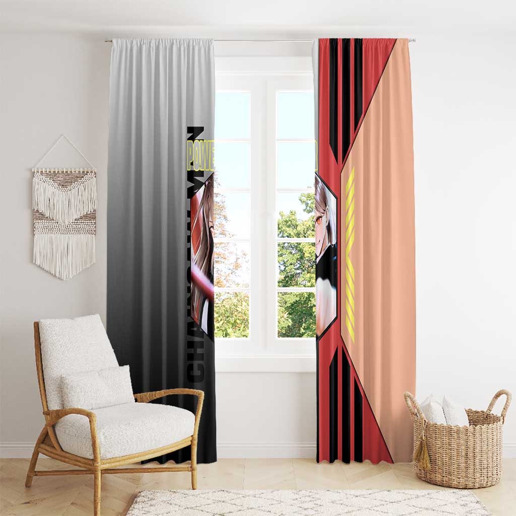 Power from Chainsaw Man Window Curtain with Cat in Hand and Stylish Pose Design - The Mazicc