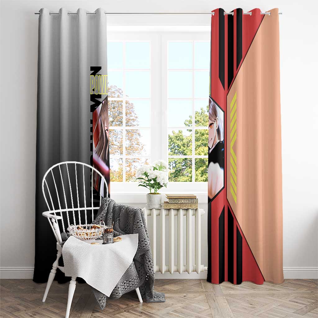 Power from Chainsaw Man Window Curtain with Cat in Hand and Stylish Pose Design - The Mazicc