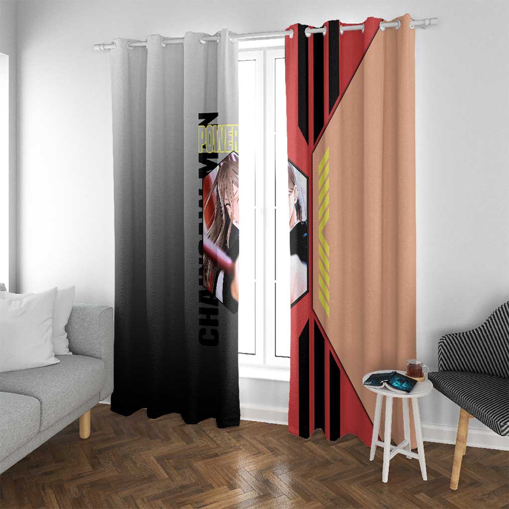 Power from Chainsaw Man Window Curtain with Cat in Hand and Stylish Pose Design - The Mazicc