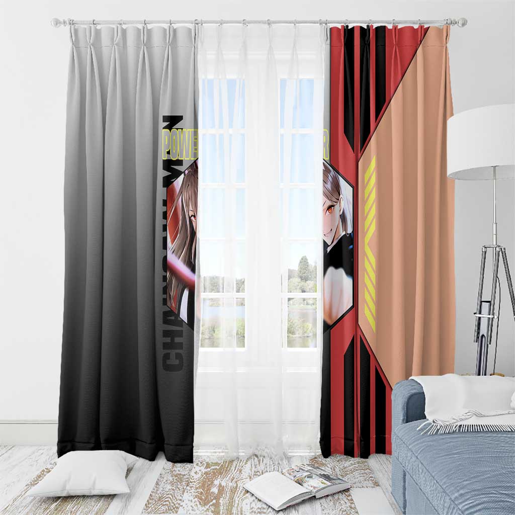 Power from Chainsaw Man Window Curtain with Cat in Hand and Stylish Pose Design - The Mazicc