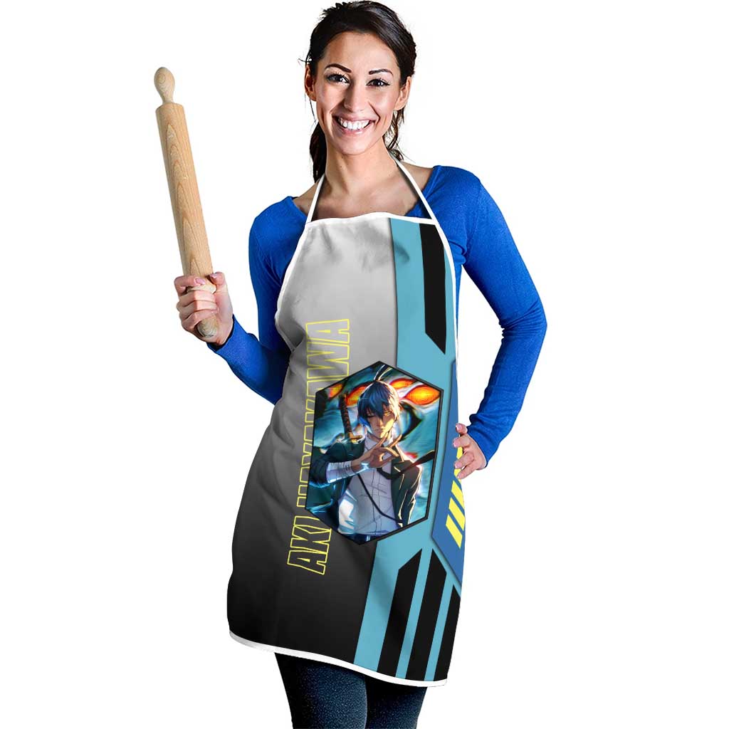 Aki Hayakawa from Chainsaw Man Apron with Sword and Stylish Pose Design - The Mazicc