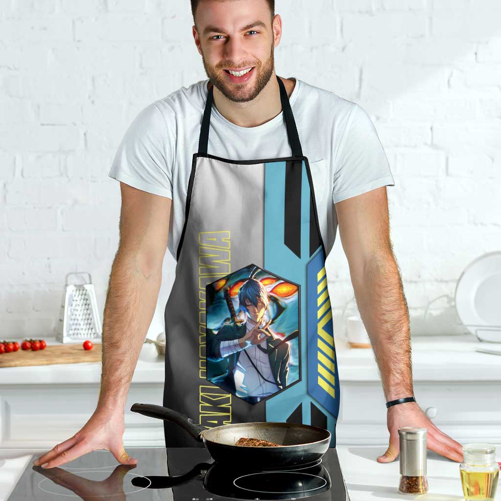 Aki Hayakawa from Chainsaw Man Apron with Sword and Stylish Pose Design - The Mazicc