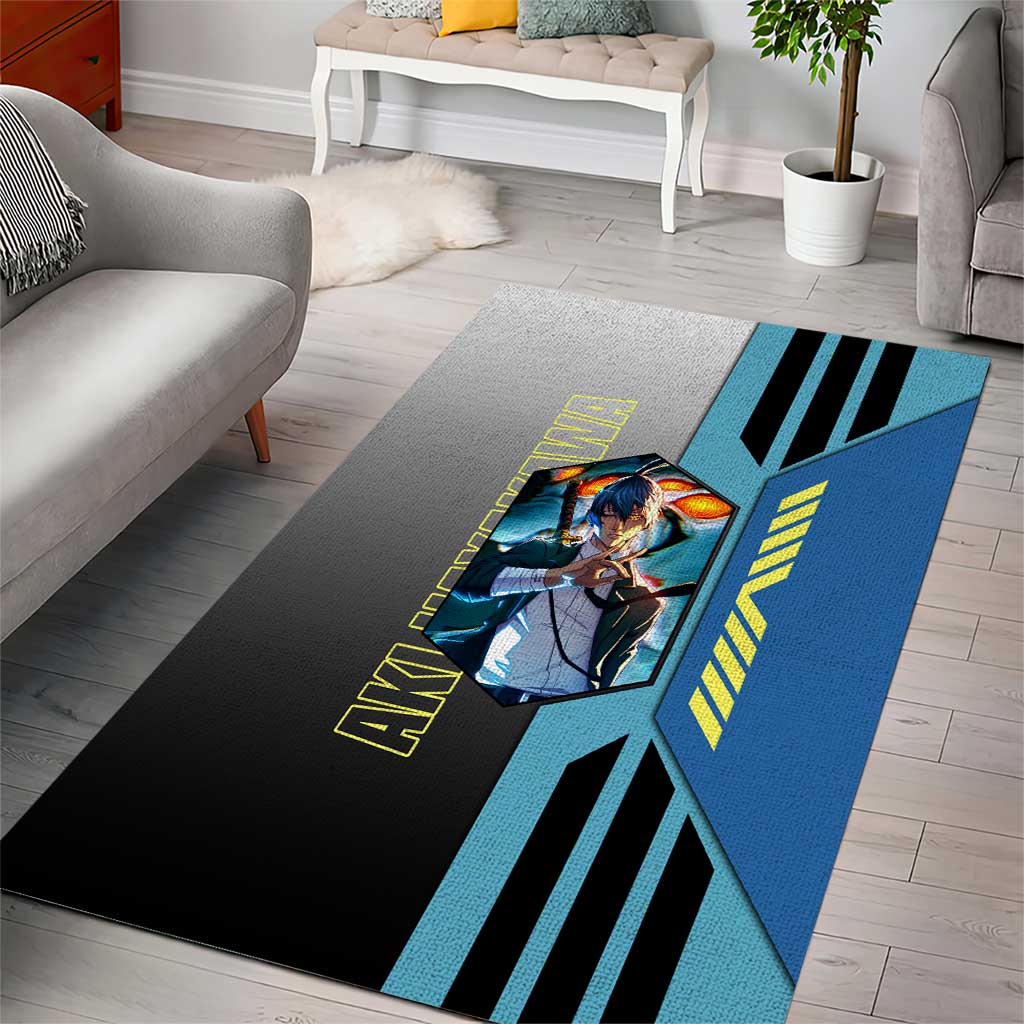 Aki Hayakawa from Chainsaw Man Area Rug with Sword and Stylish Pose Design - The Mazicc