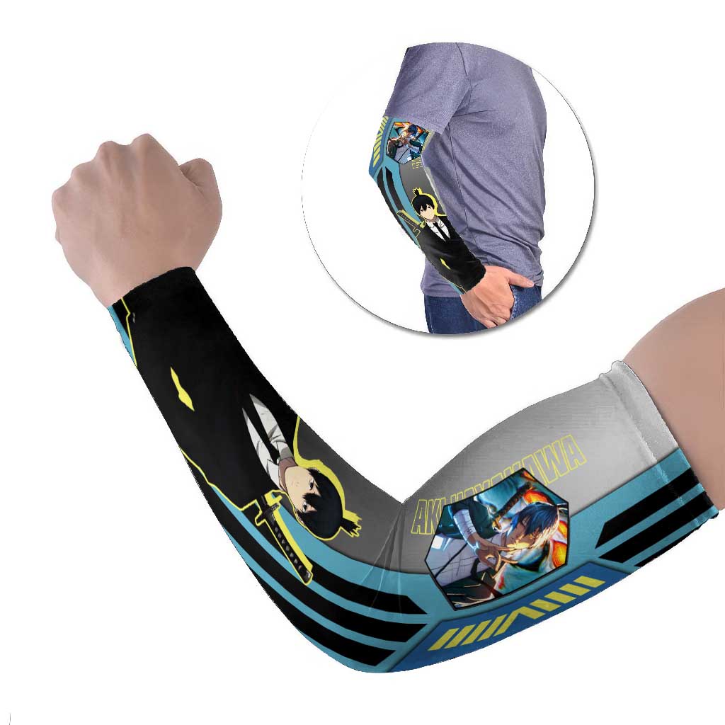Aki Hayakawa from Chainsaw Man Arm Sleeves with Sword and Stylish Pose Design - The Mazicc