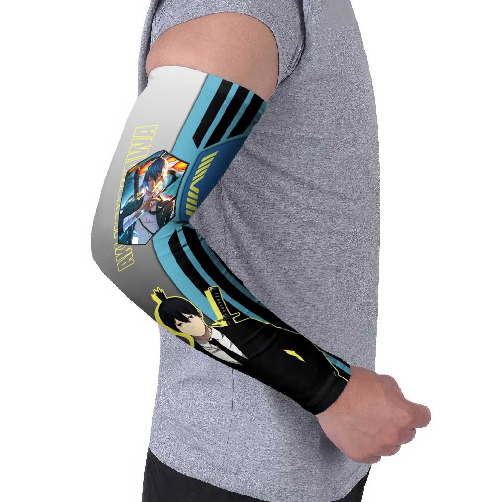Aki Hayakawa from Chainsaw Man Arm Sleeves with Sword and Stylish Pose Design - The Mazicc