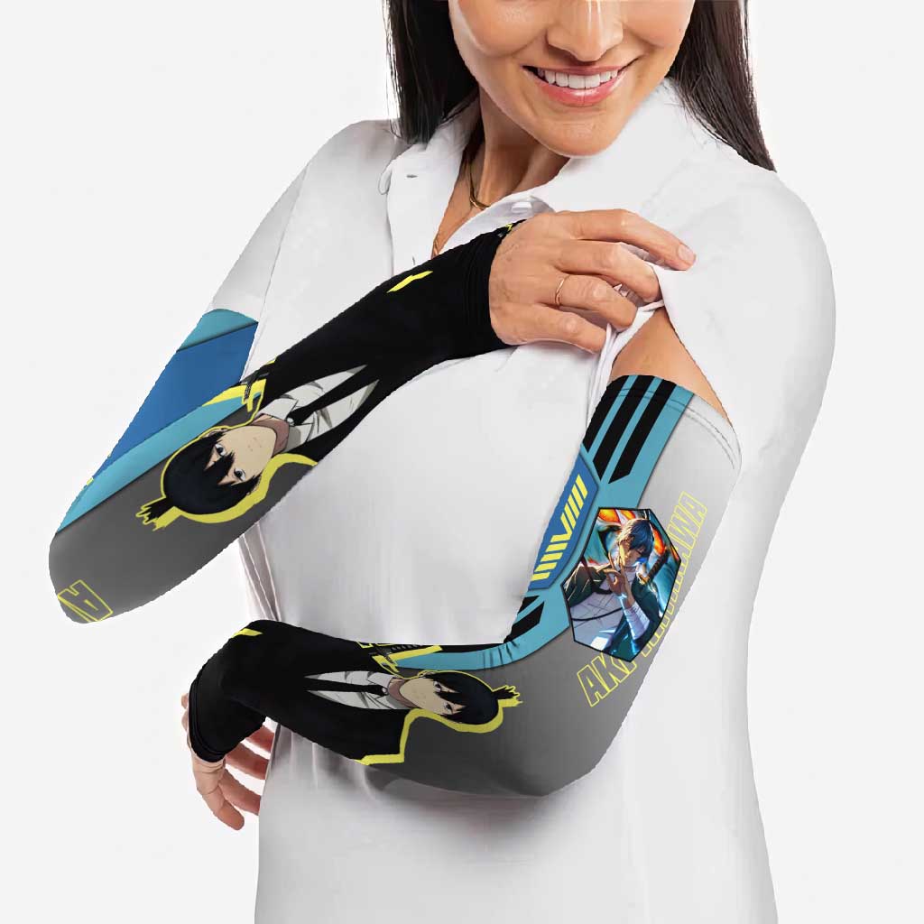 Aki Hayakawa from Chainsaw Man Arm Sleeves with Sword and Stylish Pose Design - The Mazicc
