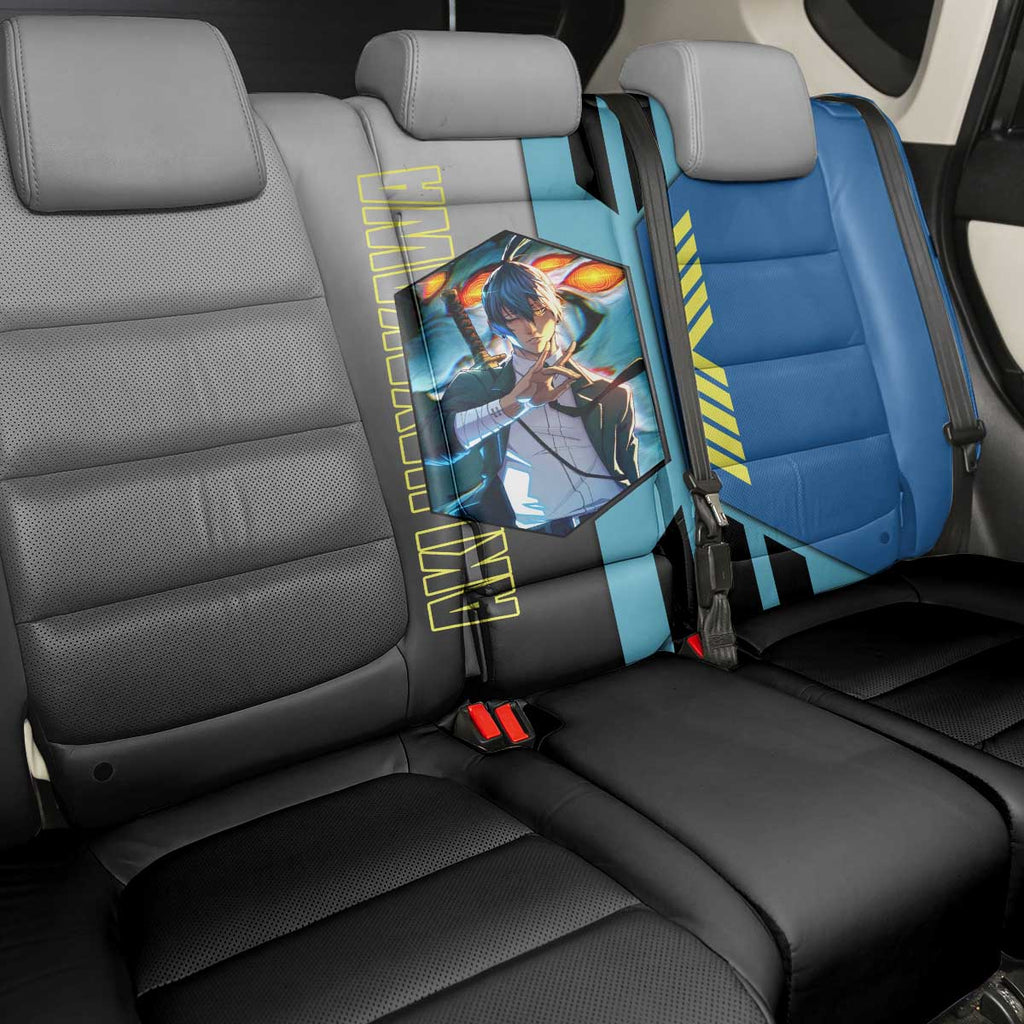 Aki Hayakawa from Chainsaw Man Back Car Seat Cover with Sword and Stylish Pose Design - The Mazicc