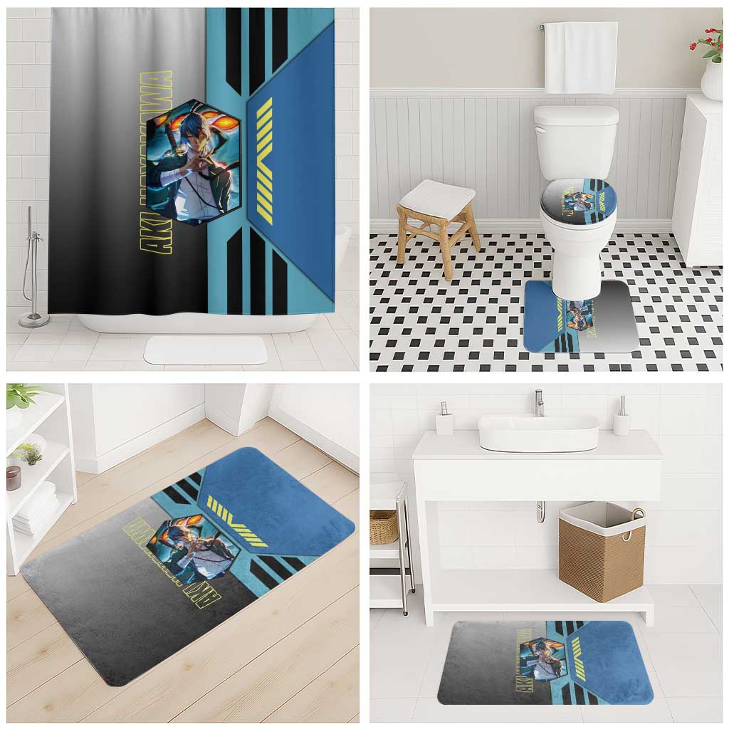 Aki Hayakawa from Chainsaw Man Bathroom Set with Sword and Stylish Pose Design - The Mazicc