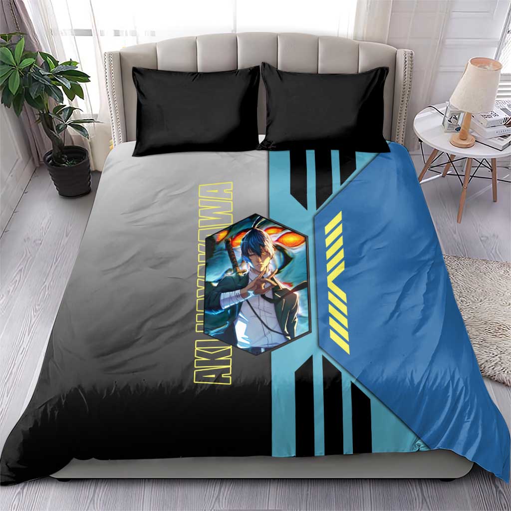 Aki Hayakawa from Chainsaw Man Bedding Set with Sword and Stylish Pose Design - The Mazicc