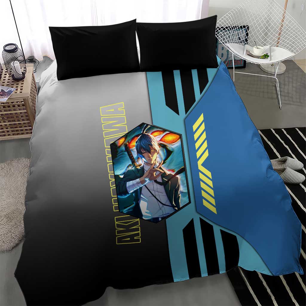 Aki Hayakawa from Chainsaw Man Bedding Set with Sword and Stylish Pose Design - The Mazicc