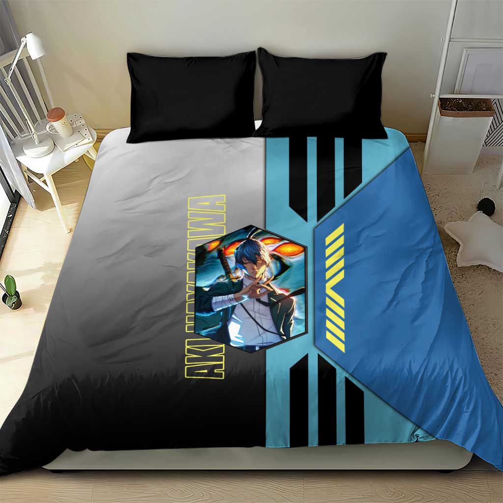 Aki Hayakawa from Chainsaw Man Bedding Set with Sword and Stylish Pose Design - The Mazicc