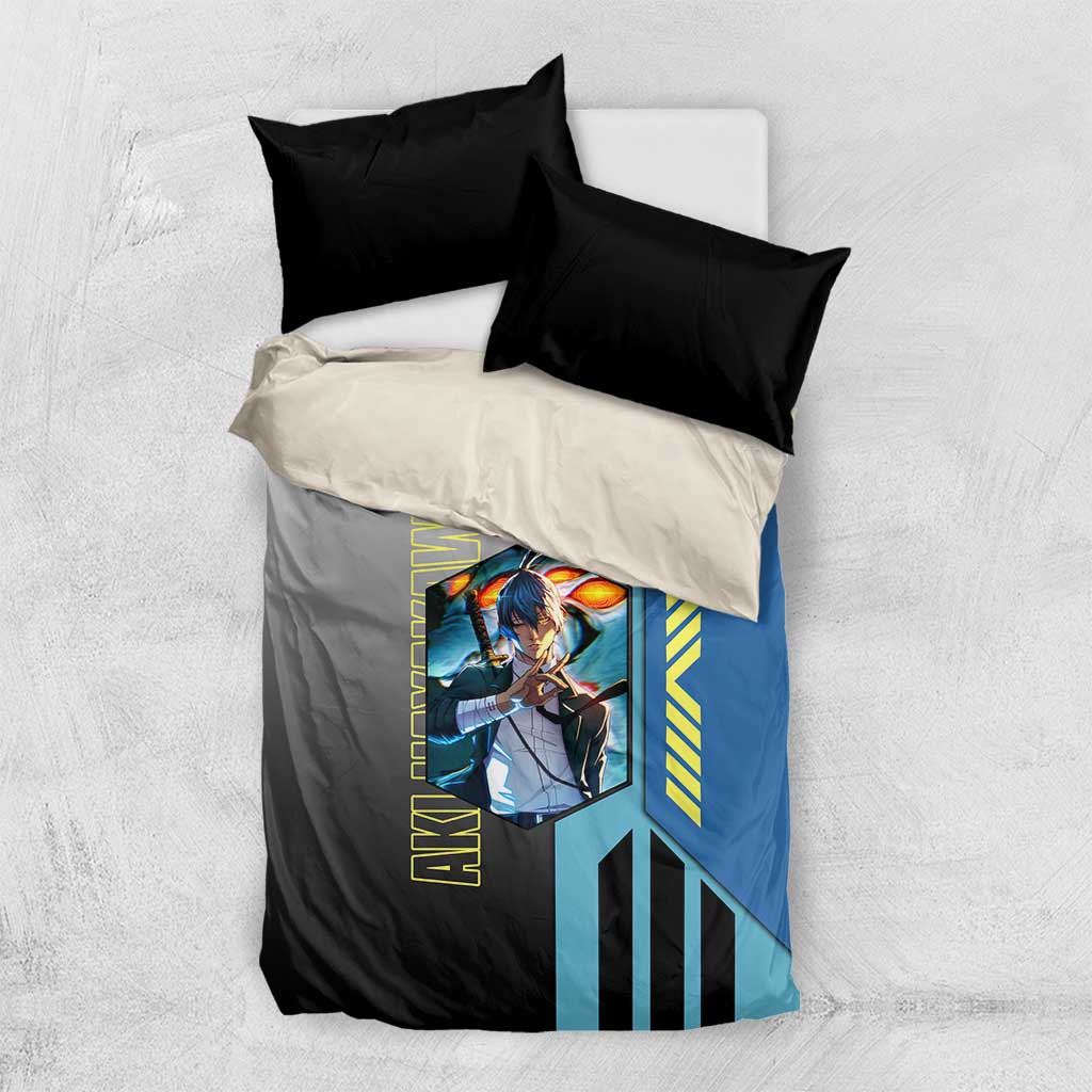 Aki Hayakawa from Chainsaw Man Bedding Set with Sword and Stylish Pose Design - The Mazicc
