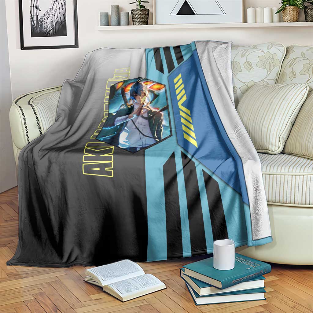 Aki Hayakawa from Chainsaw Man Blanket with Sword and Stylish Pose Design - The Mazicc