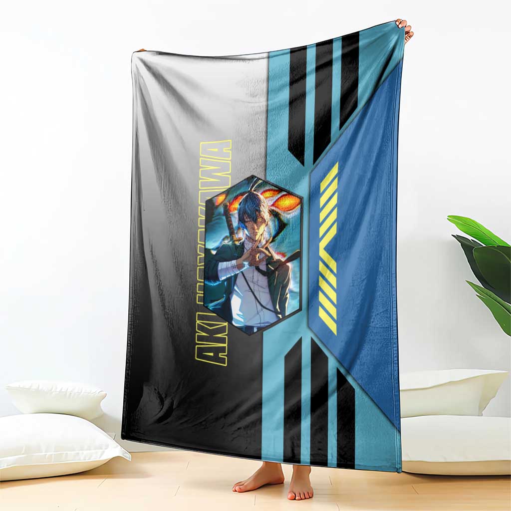 Aki Hayakawa from Chainsaw Man Blanket with Sword and Stylish Pose Design - The Mazicc