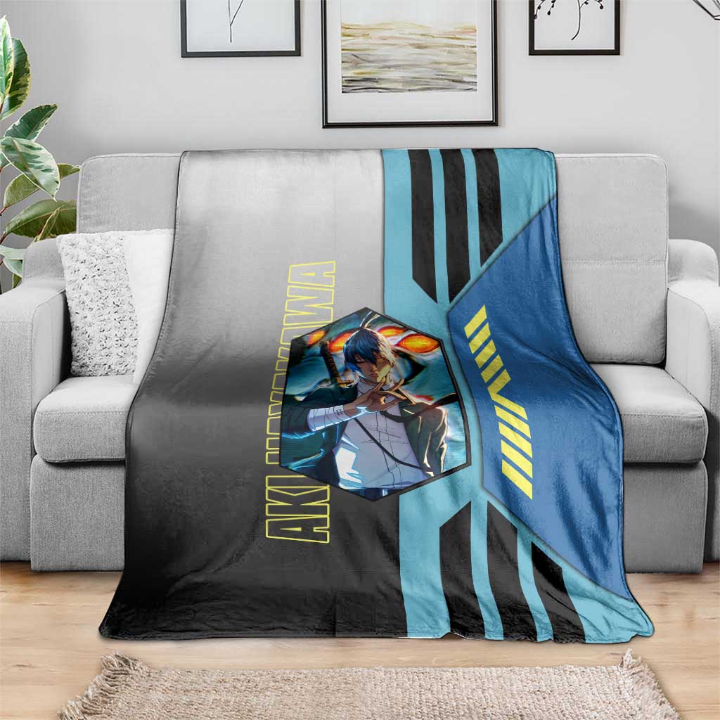 Aki Hayakawa from Chainsaw Man Blanket with Sword and Stylish Pose Design - The Mazicc