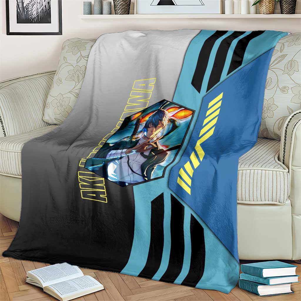 Aki Hayakawa from Chainsaw Man Blanket with Sword and Stylish Pose Design - The Mazicc
