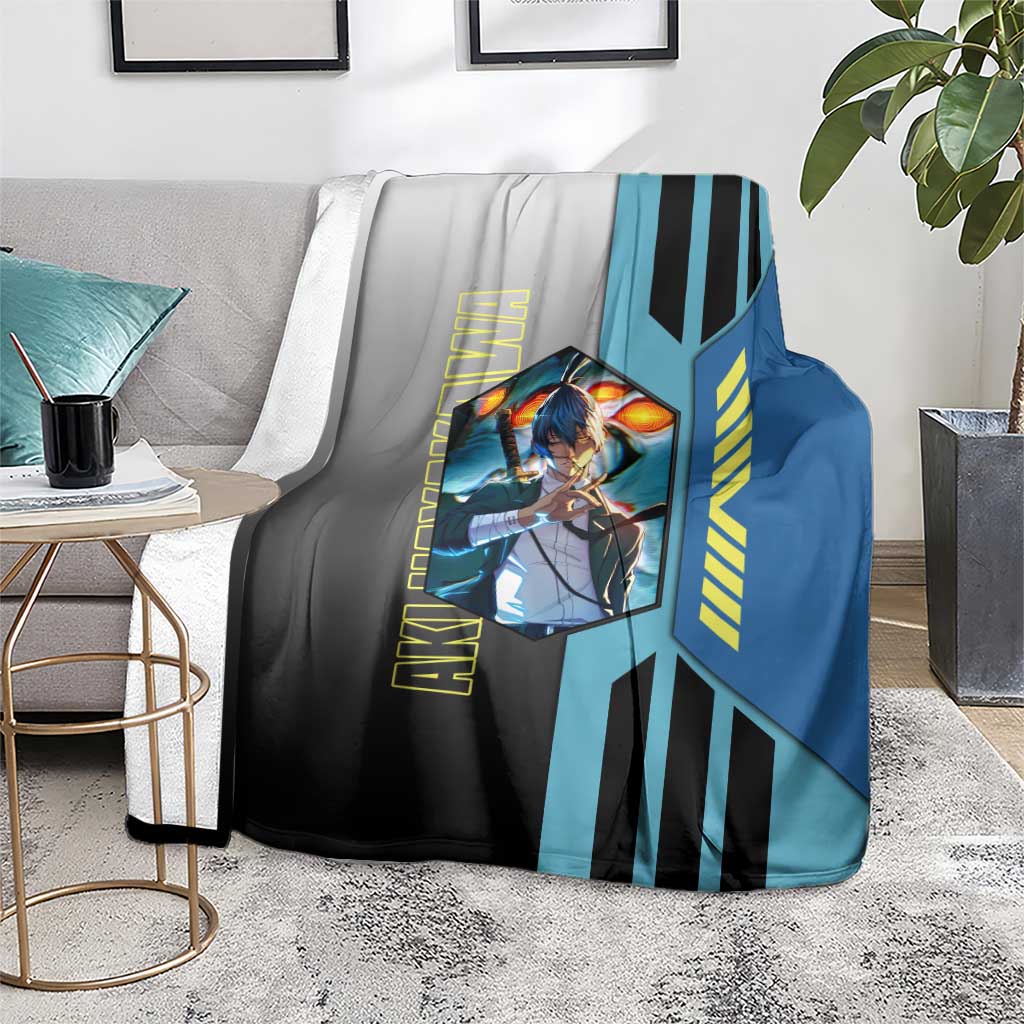 Aki Hayakawa from Chainsaw Man Blanket with Sword and Stylish Pose Design - The Mazicc