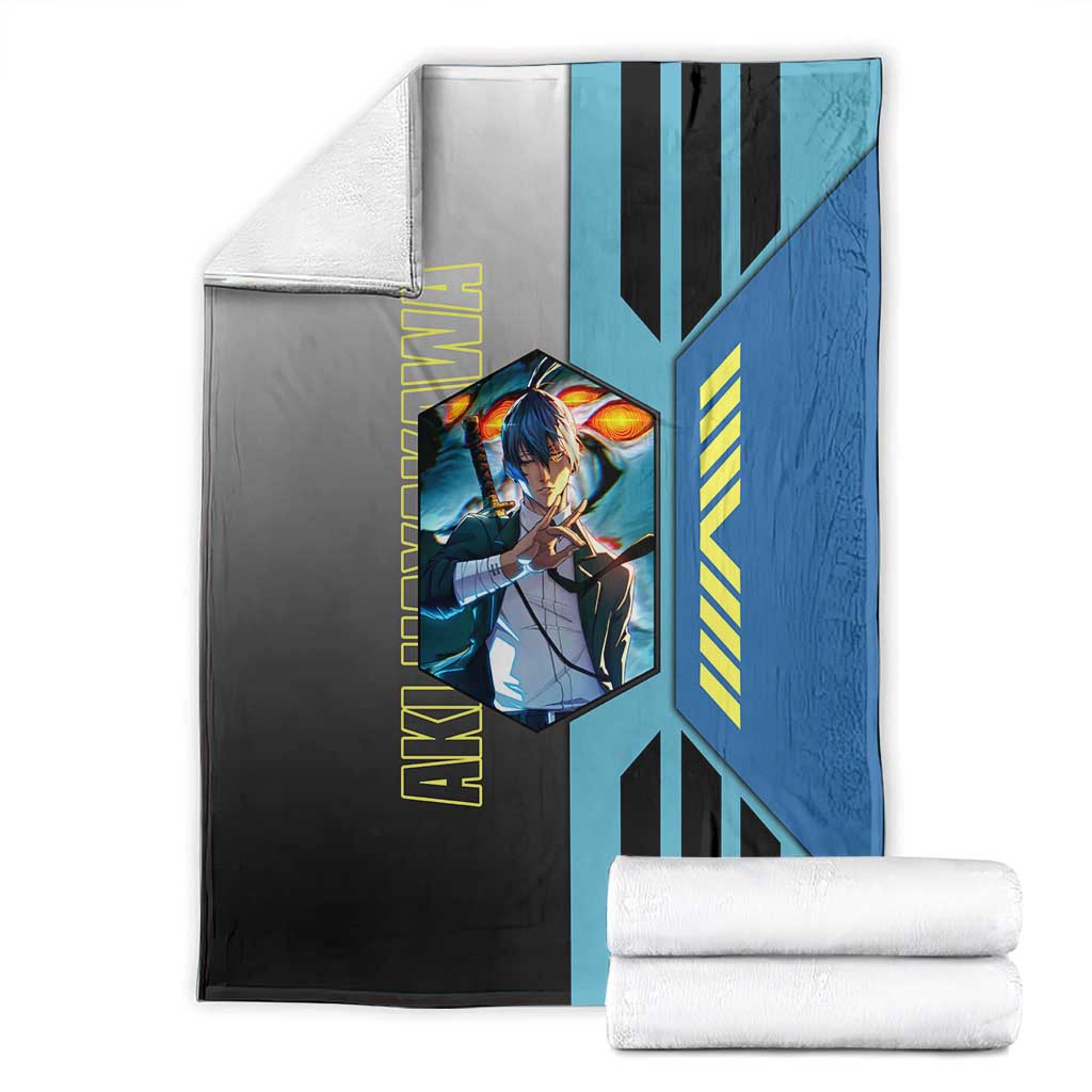 Aki Hayakawa from Chainsaw Man Blanket with Sword and Stylish Pose Design - The Mazicc