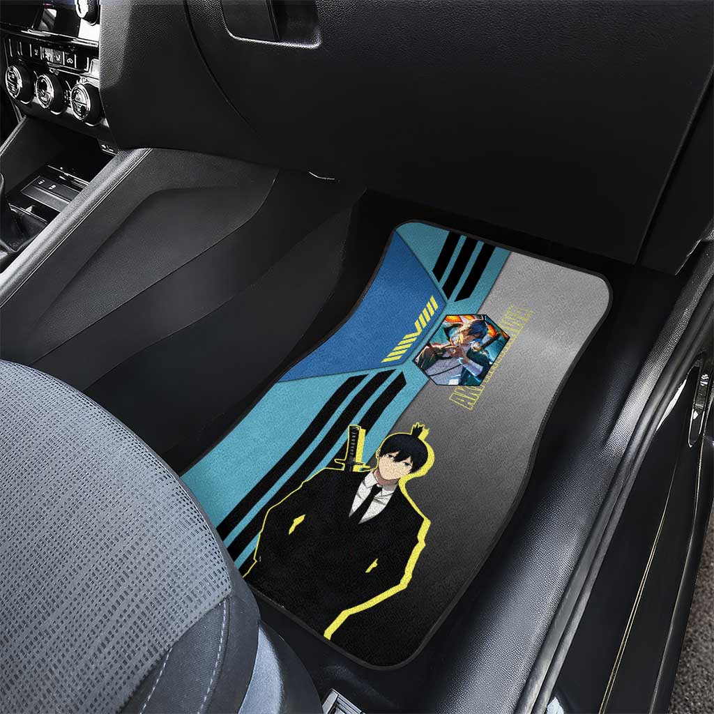 Aki Hayakawa from Chainsaw Man Car Mats with Sword and Stylish Pose Design - The Mazicc