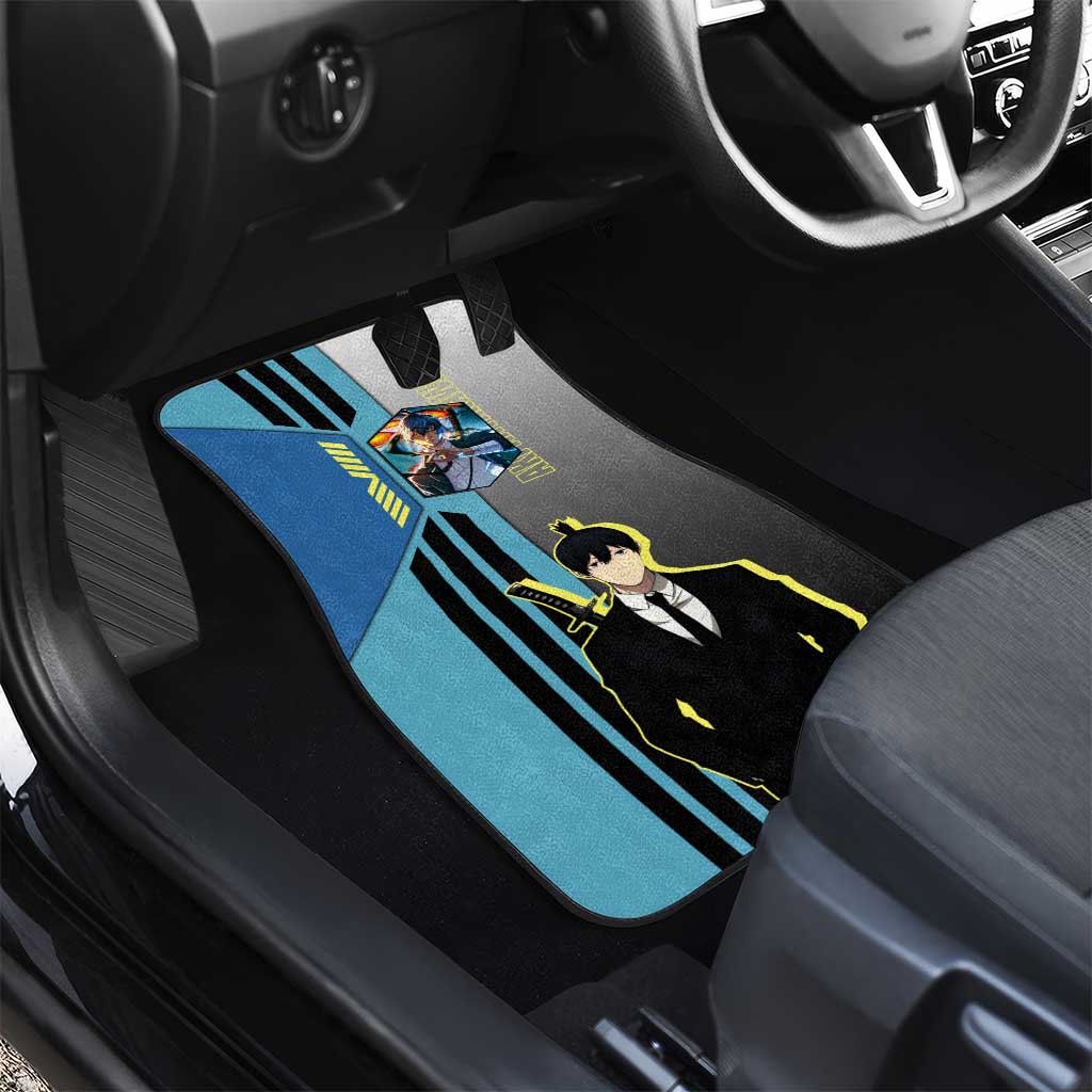 Aki Hayakawa from Chainsaw Man Car Mats with Sword and Stylish Pose Design - The Mazicc