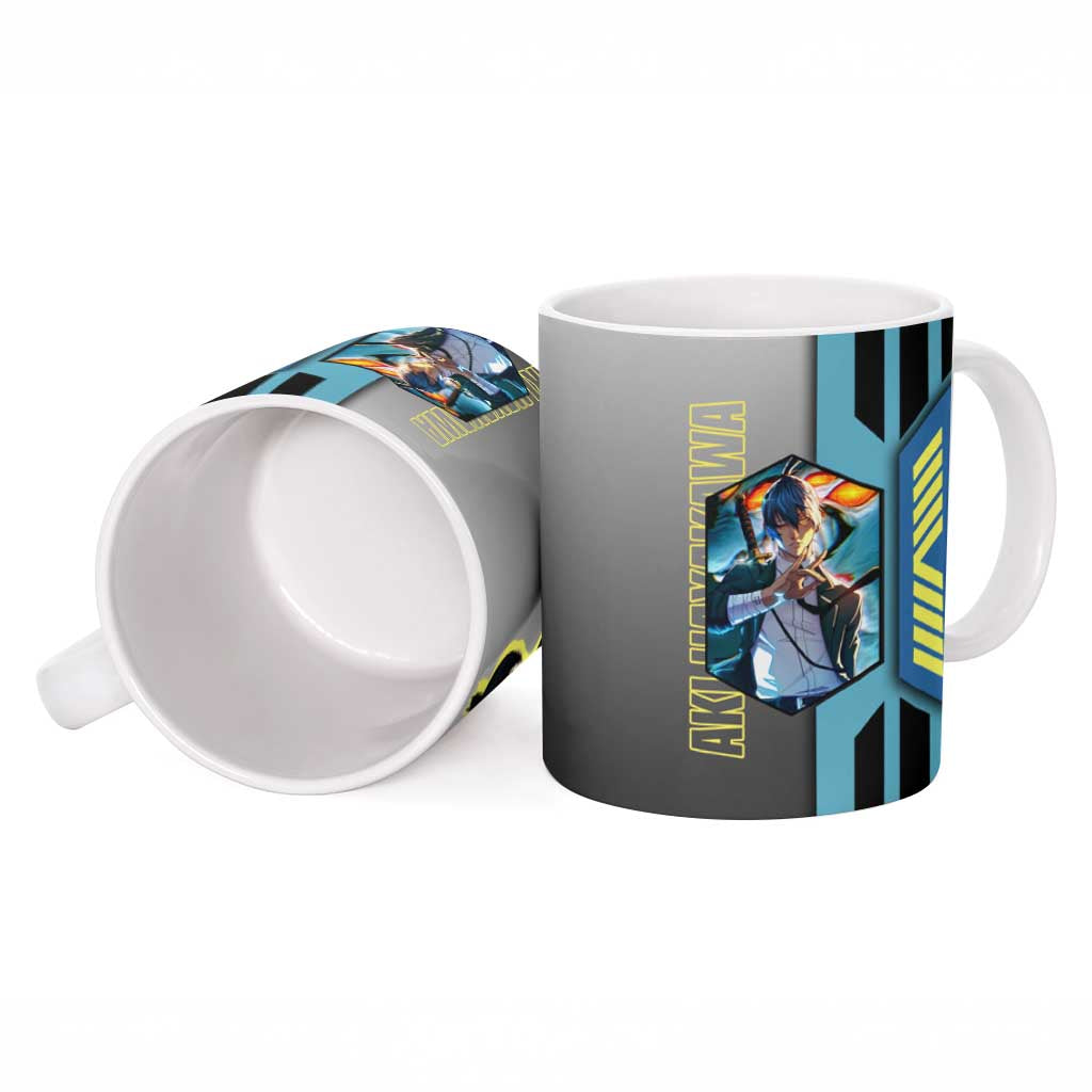 Aki Hayakawa from Chainsaw Man Ceramic Mug with Sword and Stylish Pose Design - The Mazicc