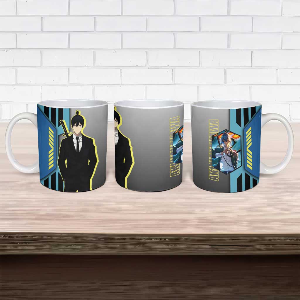 Aki Hayakawa from Chainsaw Man Ceramic Mug with Sword and Stylish Pose Design - The Mazicc