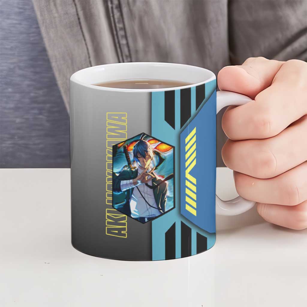 Aki Hayakawa from Chainsaw Man Ceramic Mug with Sword and Stylish Pose Design - The Mazicc
