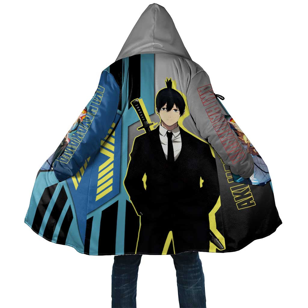 Aki Hayakawa from Chainsaw Man Cloak with Sword and Stylish Pose Design - The Mazicc