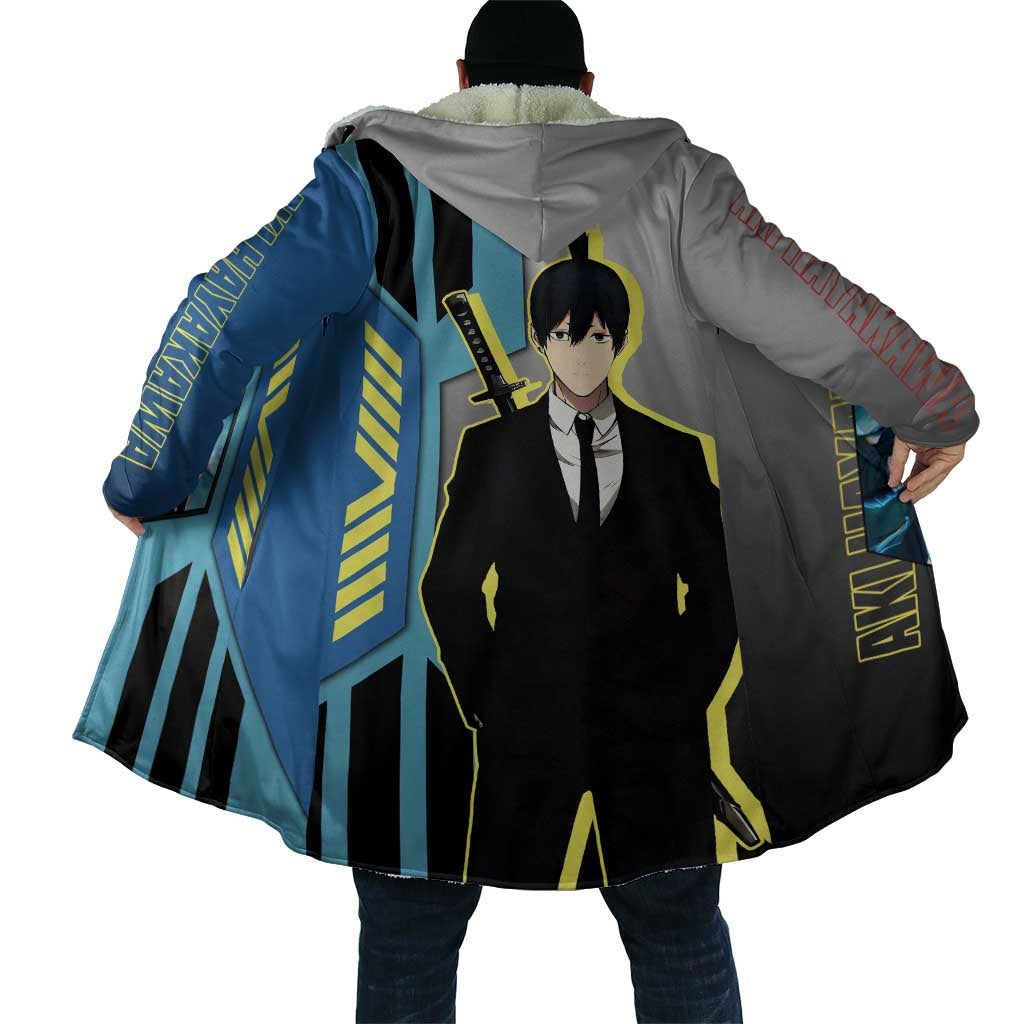 Aki Hayakawa from Chainsaw Man Cloak with Sword and Stylish Pose Design - The Mazicc
