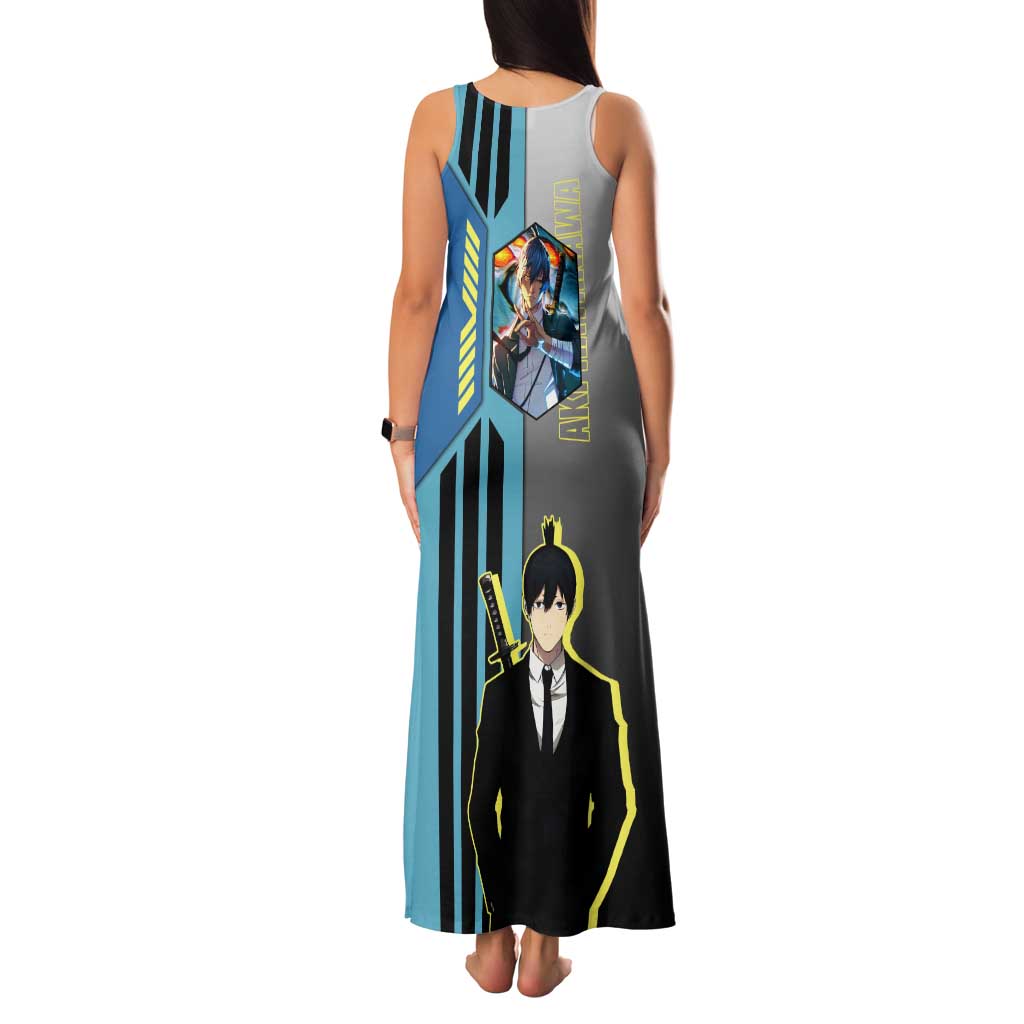 Aki Hayakawa from Chainsaw Man Family Matching Tank Maxi Dress and Hawaiian Shirt with Sword and Stylish Pose Design - The Mazicc