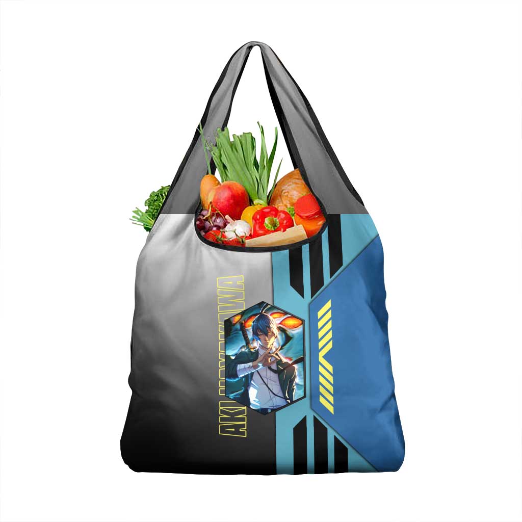 Aki Hayakawa from Chainsaw Man Grocery Bag with Sword and Stylish Pose Design - The Mazicc