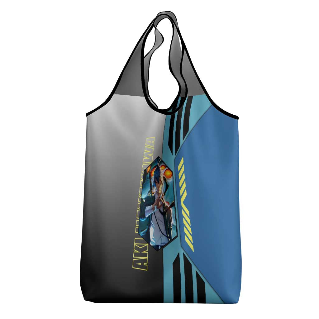 Aki Hayakawa from Chainsaw Man Grocery Bag with Sword and Stylish Pose Design - The Mazicc