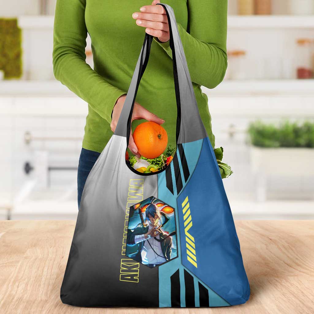 Aki Hayakawa from Chainsaw Man Grocery Bag with Sword and Stylish Pose Design - The Mazicc