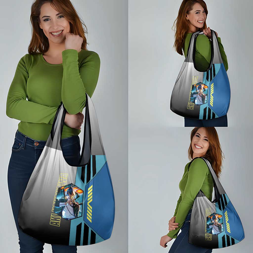Aki Hayakawa from Chainsaw Man Grocery Bag with Sword and Stylish Pose Design - The Mazicc