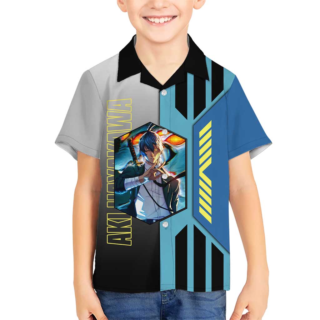Aki Hayakawa from Chainsaw Man Hawaiian Shirt with Sword and Stylish Pose Design - The Mazicc