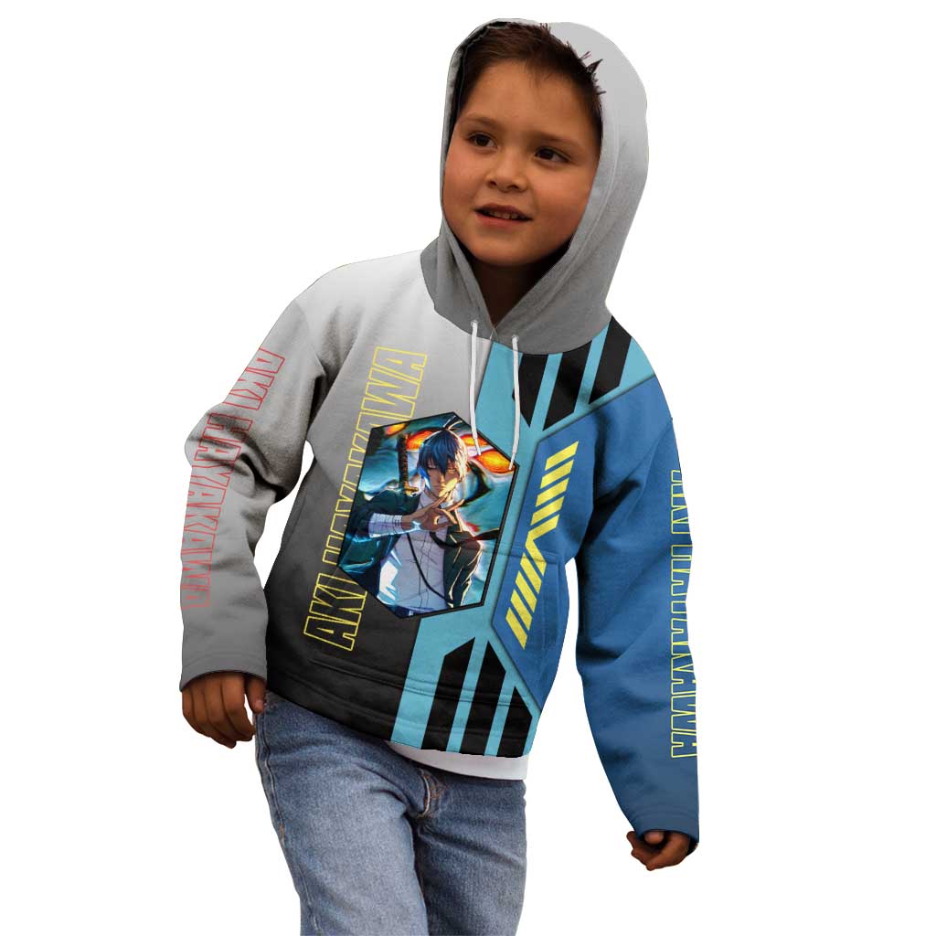 Aki Hayakawa from Chainsaw Man Kid Hoodie with Sword and Stylish Pose Design - The Mazicc