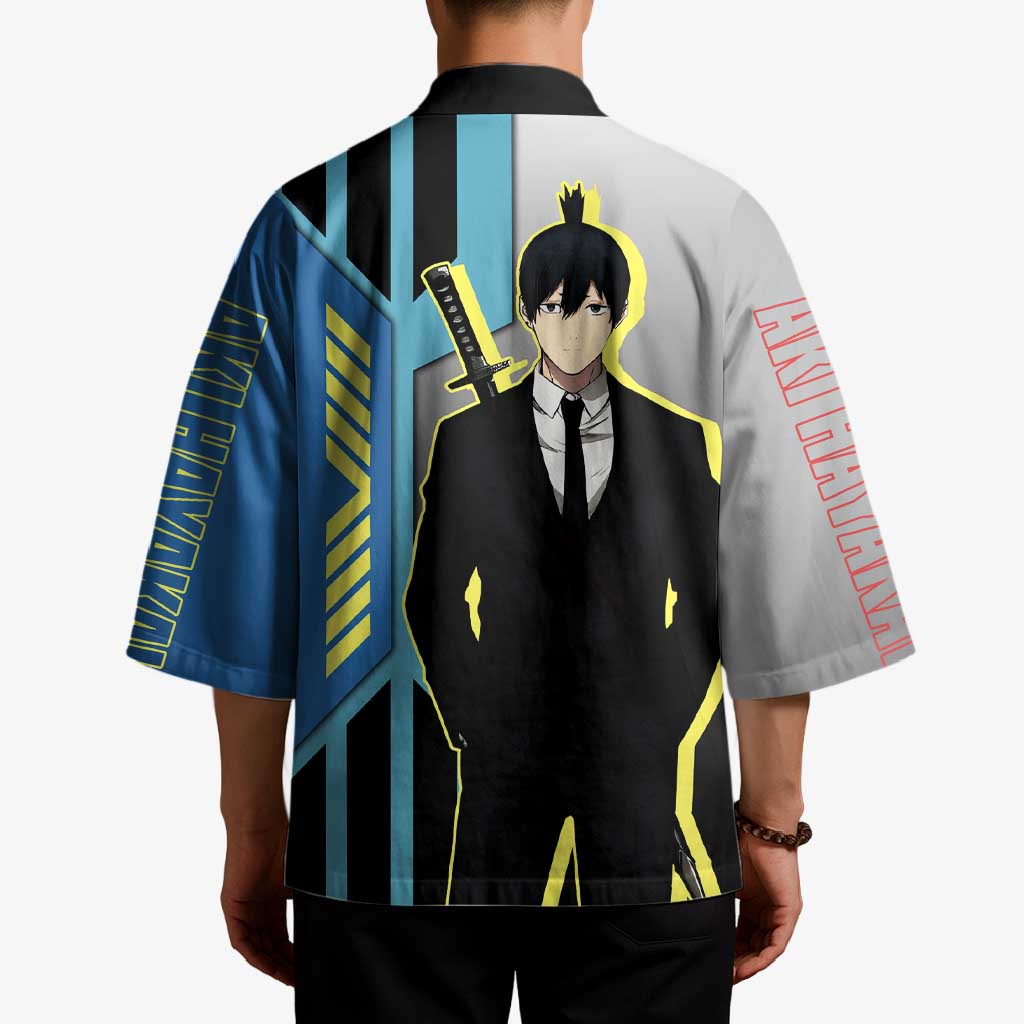 Aki Hayakawa from Chainsaw Man Kimono with Sword and Stylish Pose Design - The Mazicc