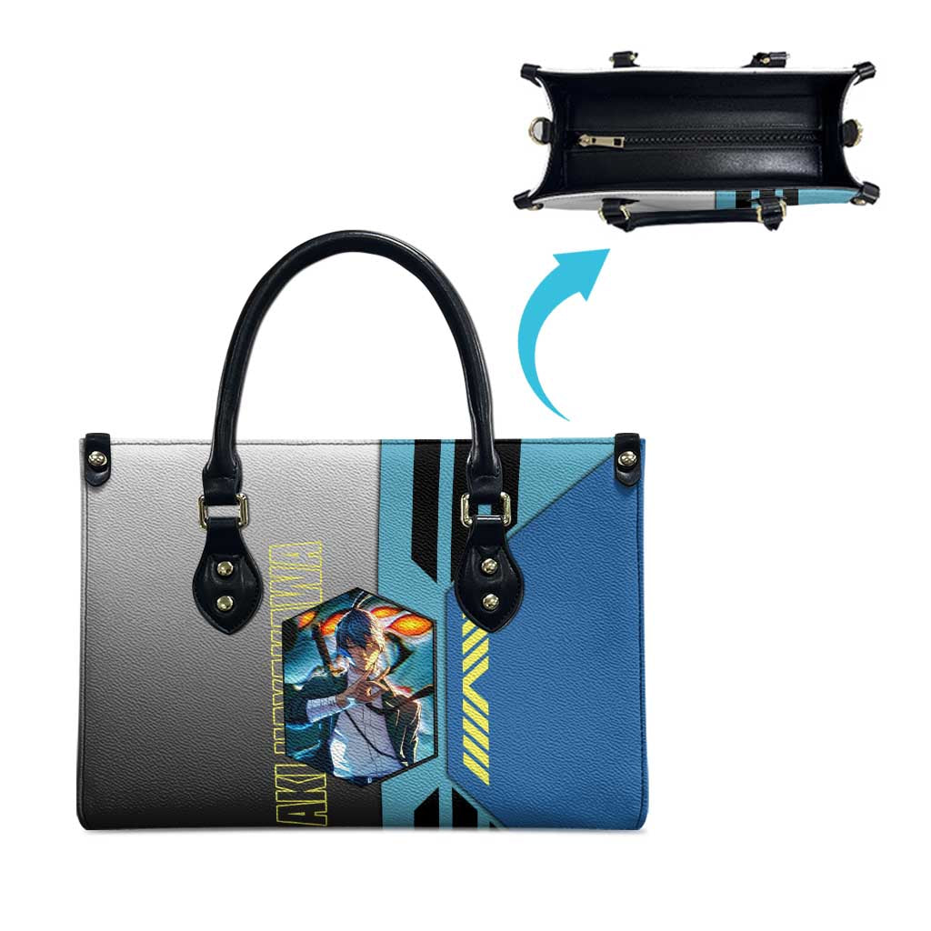 Aki Hayakawa from Chainsaw Man Leather Bag with Sword and Stylish Pose Design - The Mazicc