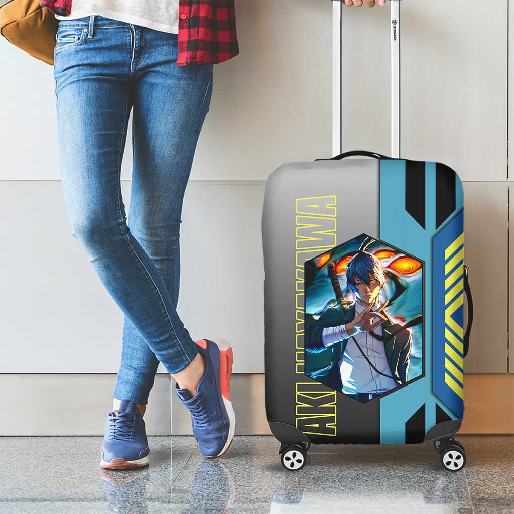 Aki Hayakawa from Chainsaw Man Luggage Cover with Sword and Stylish Pose Design - The Mazicc