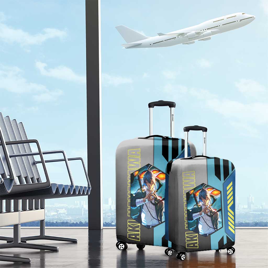 Aki Hayakawa from Chainsaw Man Luggage Cover with Sword and Stylish Pose Design - The Mazicc