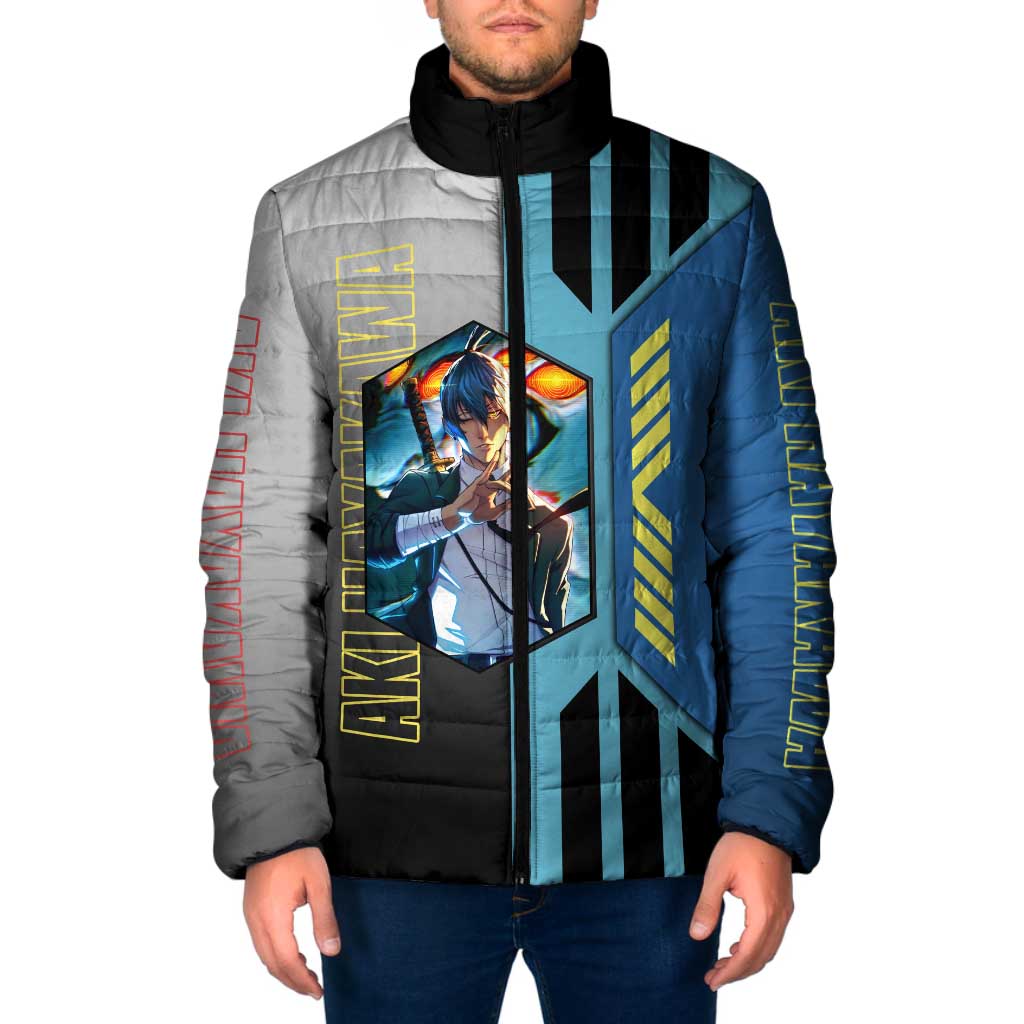 Aki Hayakawa from Chainsaw Man Padded Jacket with Sword and Stylish Pose Design - The Mazicc