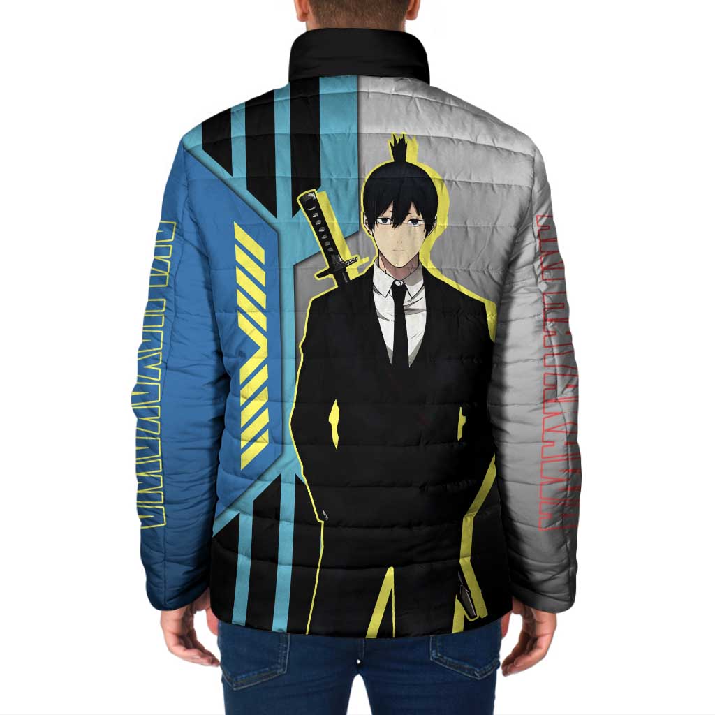 Aki Hayakawa from Chainsaw Man Padded Jacket with Sword and Stylish Pose Design - The Mazicc
