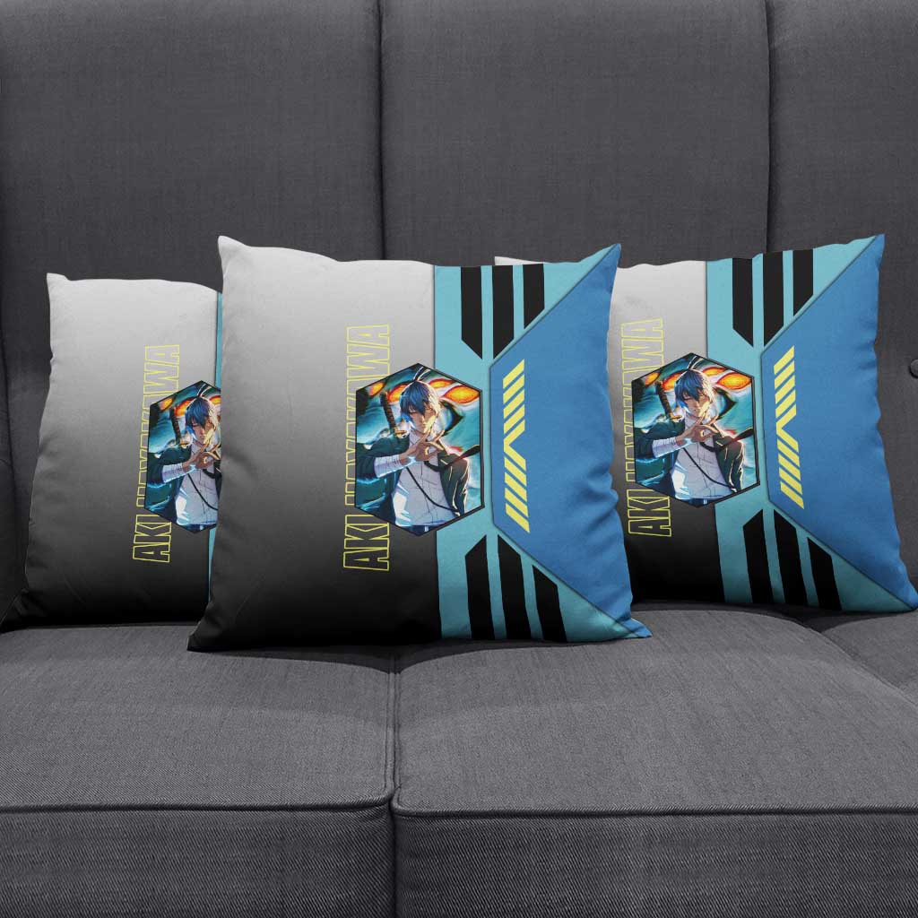Aki Hayakawa from Chainsaw Man Pillow Cover with Sword and Stylish Pose Design - The Mazicc