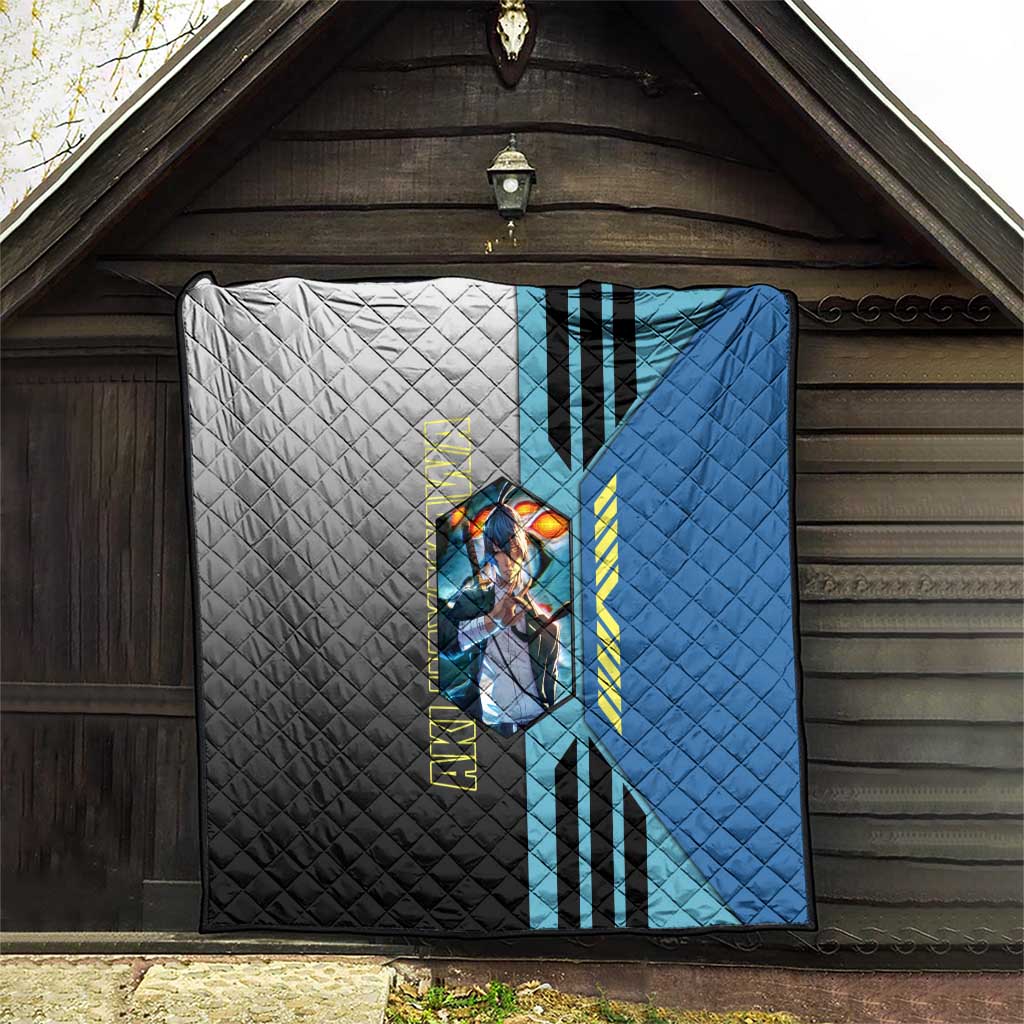 Aki Hayakawa from Chainsaw Man Quilt with Sword and Stylish Pose Design - The Mazicc